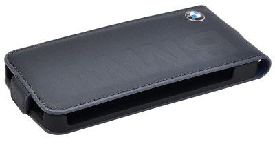 Кожаный чехол BMW для iPhone 5/5S Logo Signature Flip Navy Blue
