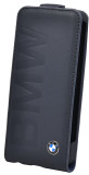 Кожаный чехол BMW для iPhone 5/5S Logo Signature Flip Navy Blue, артикул J5200000044
