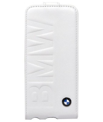 Кожаный чехол BMW для iPhone 5/5S Logo Signature White