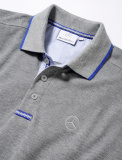 Мужская футболка поло Mercedes-Benz Men's Polo Shirt, Grey / Royal Blue, артикул B66956677