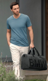 Мужская футболка BMW V-Neck T-Shirt, Men, Steel Blue, артикул 80142411072