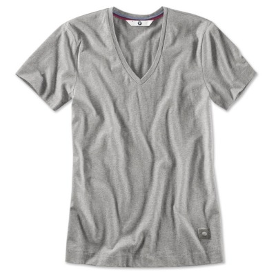 Женская футболка BMW V-neck T-Shirt, Ladies, Aluminium Grey Melange