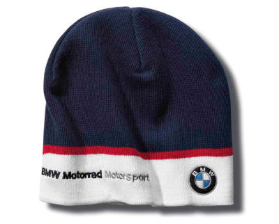 Вязаная шапка BMW Motorrad Motorsport Knitted Beanie Motorsport, Blue / White