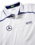 Мужская футболка поло Mercedes-Benz Men's Polo Shirt, Hugo Boss, White / Navy, артикул B66958168