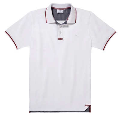 Мужская футболка поло Mercedes-Benz Men's Polo Shirt, White / Red details