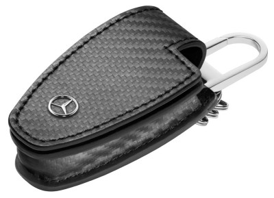 Кожаный футляр для ключей Mercedes-Benz Key Wallet, Carbon Leather, Black