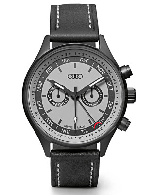 Наручные часы унисекс Audi Watch with calendar week, grey/black
