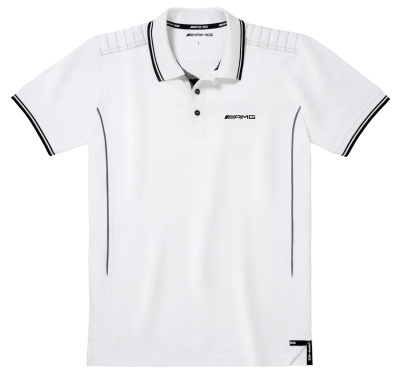 Мужская рубашка-поло Mercedes AMG Men's Polo Shirt, White / Grey