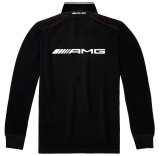 Мужская рубашка-поло Mercedes AMG Men's Polo Shirt, black/white, артикул B66957490