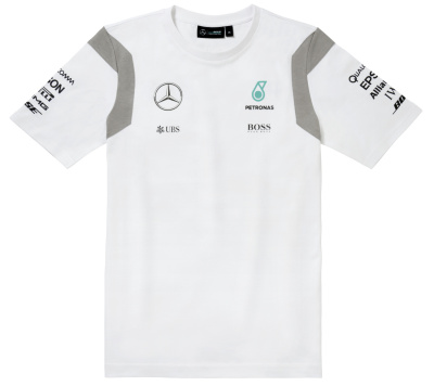 Мужская футболка Mercedes Men's T-shirt, F1 Driver, White