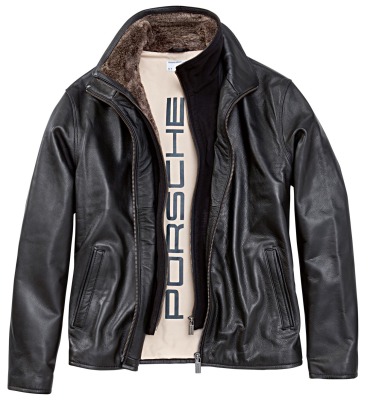 Кожаная куртка Porsche Unisex Leather Jacket, Black