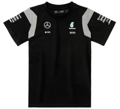Детская футболка Mercedes Children's T-shirt, F1 Driver, Black