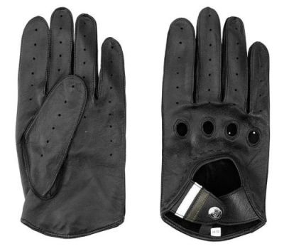 Мужские кожаные водительские перчатки Jaguar XKSS Men's Driving Gloves, Black