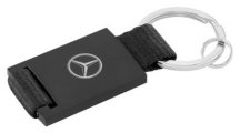 Брелок Mercedes-Benz Key Ring, black/silver, diecast zinc/leatherette