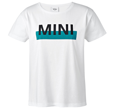 Женская футболка MINI T-Shirt Women’s Wordmark Colour Block, White/Aqua