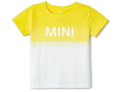 Детская футболка MINI T-Shirt Kids Dip-Dye, White/Lemon