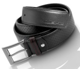 Мужской кожаный ремень Mercedes-Benz Belt, AMG, Black, Leather/Stainless Steel, артикул B66954551