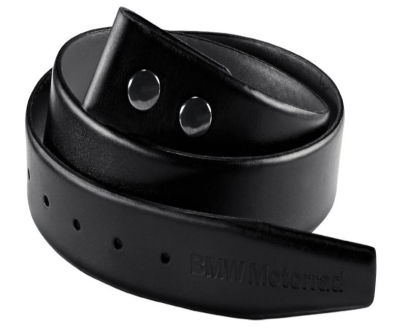 Кожаный ремень без пряжки BMW Motorrad Logo Belt, Black Leather