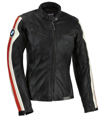 Женская кожаная мотокуртка BMW Motorrad Club Leather Jacket, Black/White