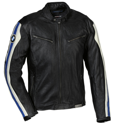 Мужская кожаная мотокуртка BMW Motorrad Club Leather Jacket, Black/White
