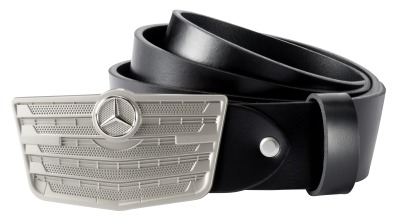 Кожаный ремень Mercedes-Benz Belt, Trucks, Black/Silver-coloured