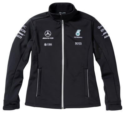 Мужская куртка Mercedes F1 Men's Softshell Jacket, Team 2017, Black