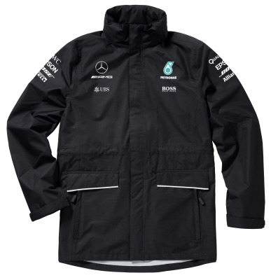 Мужская непромокаемая куртка Mercedes F1 Men's Cagoule, Team 2017, Black