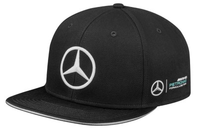 Бейсболка Mercedes F1 Cap Lewis Hamilton, Flat Brim, Black, Edition 2017