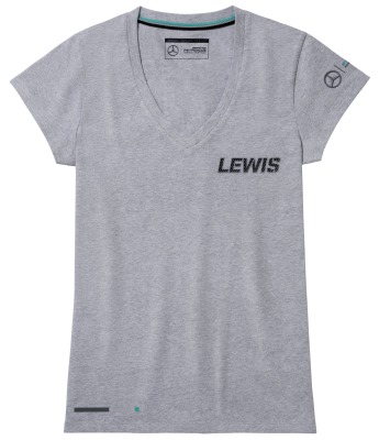 Женская футболка Mercedes AMG Petronas Women's T-shirt, Lewis No. 44, Grey