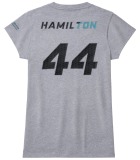 Женская футболка Mercedes AMG Petronas Women's T-shirt, Lewis No. 44, Grey, артикул B67995407