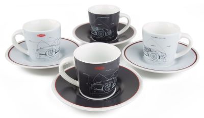 Набор из четырех чашек для эспрессо с блюдцами Jaguar Heritage E-Type Espresso, Set of 4