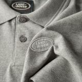 Мужская рубашка-поло Land Rover Men's Oval Badge Polo Shirt, Grey Marl, артикул LATM017GMB