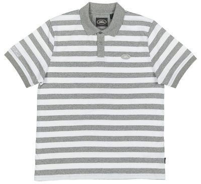 Мужская полосатая рубашка-поло Land Rover Men's Striped Polo Shirt, Grey/White
