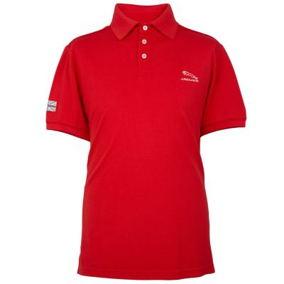 Мужская рубашка-поло Jaguar Men's Leaper Logo Polo Shirt, Red