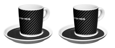 Набор из двух чашек для эспрессо Mercedes-Benz Espresso Cups, Set of 2, AMG, White/Black