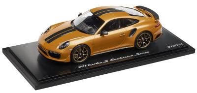 Модель автомобиля Porsche 911 Turbo S Exclusive Series – Limited Edition, Scale 1:18, Golden Yellow Metallic