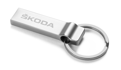 Флешка-брелок Skoda Keyring - Flash Drive USB, 16Gb, Silver
