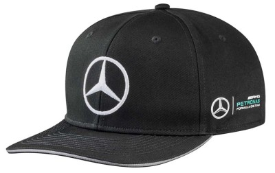 Бейсболка Mercedes F1 Cap Valtteri Bottas, Flat Brim, Black, Edition 2017