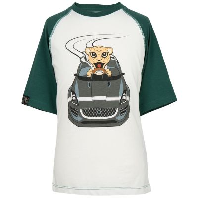 Футболка для мальчиков Jaguar Boys' Car Graphic, White/Green