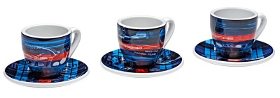 Набор из трех чашек для эспрессо Porsche Espresso Cups, Limited Edition, Martini Racing Collection