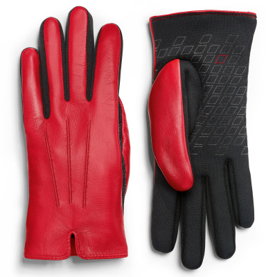 Женские кожаные перчатки Audi Sport Womens Leather Gloves, Red/Black