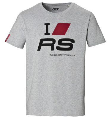 Мужская футболка Audi Sport Mens T-Shirt, I Love RS, Grey