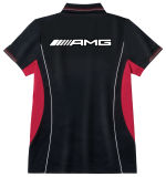 Мужская рубашка-поло Mercedes-AMG Men's Performance Polo Shirt, Black/Red, артикул B66958553