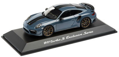 Модель автомобиля Porsche 911 Turbo S, Exclusive Series, Graphite Blue Metallic, 1:43