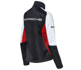 Легкая женская куртка Porsche Women’s Soft Shell Jacket, Motorsport, Black/White/Red, артикул WAP8060XS0J