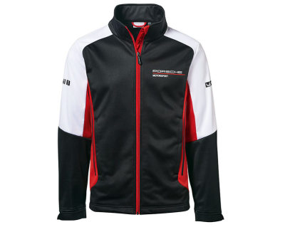 Легкая мужская куртка Porsche Men’s Soft Shell Jacket, Motorsport, Black/White/Red
