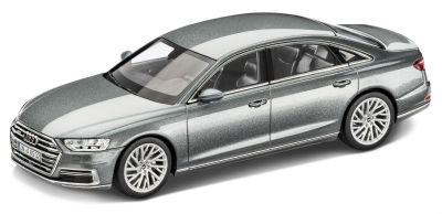 Модель автомобиля Audi A8 L, Monsoon Grey, Scale 1:43