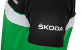Мужская рубашка-поло Skoda Men's Motorsport Polo Shirt, Black/White/Green, артикул 000084230BCFBD