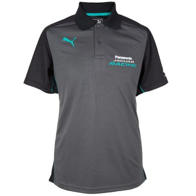 Мужская рубашка-поло Panasonic Jaguar Racing Men's Polo Shirt, Asphalt Grey / Black