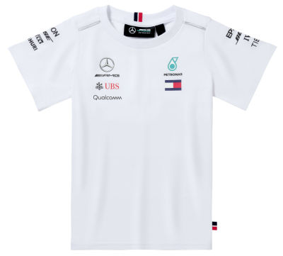 Детская футболка Mercedes Children's T-shirt, F1 Driver, White